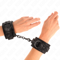 KINK - PUÑOS DE MUÑECA CUBIERTOS DE ENCAJE OSCURO AJUSTABLES NEGRO 19-26 CM