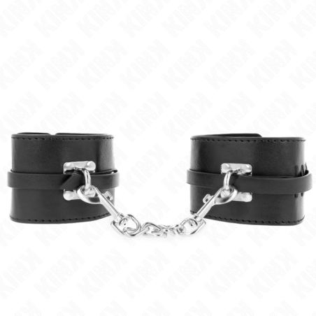 KINK - SUJECIONES DE MUÑECA CON CIERRE DE LUJO NEGRAS AJUSTABLES 14,5-21 CM X 6 CM