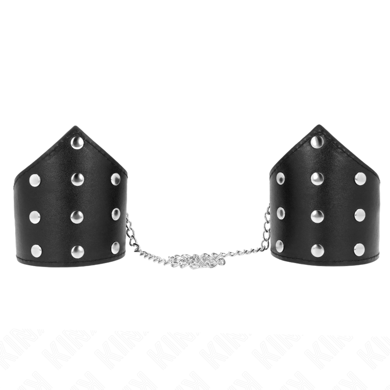 KINK - PULSERAS NEGRAS ESTILO PUNTA CON CADENA AJUSTABLE DE 17-23 CM X 8,5 CM