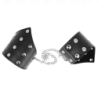 KINK - PULSERAS NEGRAS ESTILO PUNTA CON CADENA AJUSTABLE DE 17-23 CM X 8,5 CM