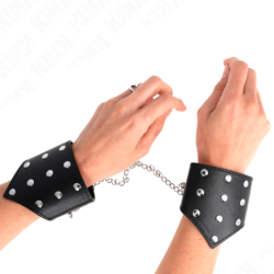 KINK - PULSERAS NEGRAS ESTILO PUNTA CON CADENA AJUSTABLE DE 17-23 CM X 8,5 CM