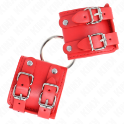 KINK - SUJECIONES FIJAS PARA MUÑECAS CON ANILLA Y REMACHES AJUSTABLES ROJO 17-22 CM X 6,5 CM