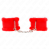 SUJETADORES DE MUÑECA KINK - FORRADOS DE PELO ROJOS AJUSTABLES 17-31 CM X 7 CM
