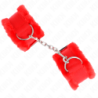 SUJETADORES DE MUÑECA KINK - FORRADOS DE PELO ROJOS AJUSTABLES 17-31 CM X 7 CM