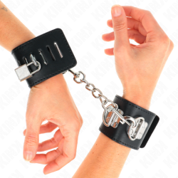 KINK - SUJECIÓN DE MUÑECA MULTIPOSICIÓN CON CIERRE DE CANDADO NEGRO AJUSTABLE 16-23 CM X 5,5 CM