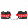KINK - SUJECIÓN DE MUÑECAS NEGRA CON CINTURÓN ROJO AJUSTABLE 17-28 CM X 6 CM