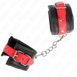 KINK - SUJECIÓN DE MUÑECAS NEGRA CON CINTURÓN ROJO AJUSTABLE 17-28 CM X 6 CM
