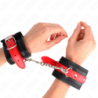 KINK - SUJECIÓN DE MUÑECAS NEGRA CON CINTURÓN ROJO AJUSTABLE 17-28 CM X 6 CM