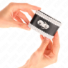 KINK - SUJECIONES DE MUÑECA NEGRAS CON ENCAJE BLANCO DECORADO AJUSTABLES 20-23 CM X 5,5 CM
