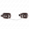 KINK - SUJECIONES DE MUÑECA PEQUEÑAS NEGRAS CON FORRO ROJO AJUSTABLES 14-24 CM X 3,5 CM