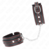 KINK - SUJECIONES DE MUÑECA PEQUEÑAS NEGRAS CON FORRO ROJO AJUSTABLES 14-24 CM X 3,5 CM