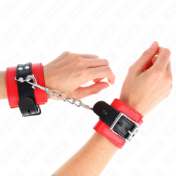 KINK - SUJECIÓN DE MUÑECAS ROJA CON CINTURÓN NEGRO AJUSTABLE 17-28 CM X 6 CM