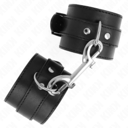 KINK - SUJECIÓN DE MUÑECA - FILA DE REMACHES SIMPLE Y HEBILLA GRANDE NEGRA AJUSTABLE 17-28 CM X 5 CM