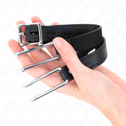 KINK - Mordaza de gancho metálico de 11,5 cm con correa de polipiel ajustable de 39-58 cm x 2 cm