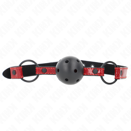 KINK - BOLA DE PIEL SINTÉTICA BRILLANTE 4,5 CM MORDAZA 63,5 X 2 CM AJUSTABLE 41 X 59 CM