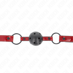KINK - BOLA DE PIEL SINTÉTICA BRILLANTE 4,5 CM MORDAZA 63,5 X 2 CM AJUSTABLE 41 X 59 CM