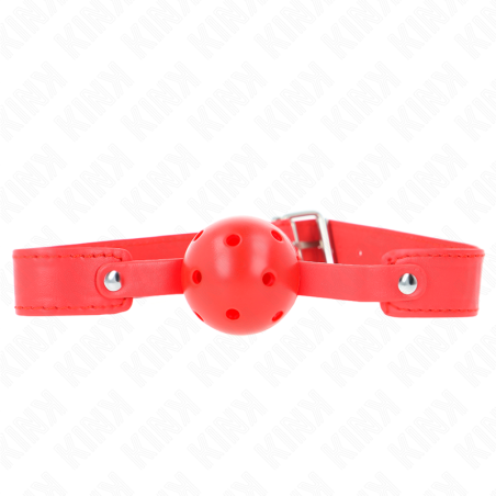 KINK - BOLA ROJA TRANSPIRABLE DE 4,5 CM, MORDAZA DE 65 x 2,5 CM