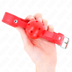 KINK - BOLA ROJA TRANSPIRABLE DE 4,5 CM, MORDAZA DE 65 x 2,5 CM