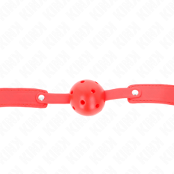 KINK - BOLA ROJA TRANSPIRABLE DE 4,5 CM, MORDAZA DE 65 x 2,5 CM