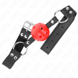 KINK - BOLA TRANSPIRABLE DE 4 CM CON DOBLE REMACHE DE CUERO 62,5 x 2,5 CM AJUSTABLE 42-58 CM