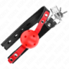 KINK - BOLA ROJA HUECO Y DURA DE 4 CM, MORDAZA, ​​CORREA NEGRA DE 60 x 2 CM, AJUSTABLE DE 37 A 52 CM