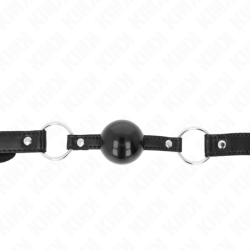 KINK - BOLA DE TPE NEGRA DE 4 CM, MORDAZA DE 60 X 2 CM