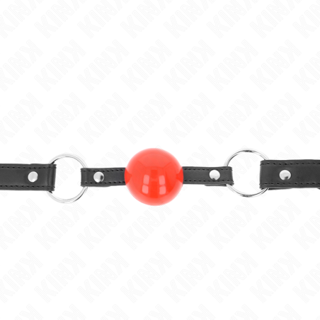 KINK - BOLA DE 4 CM CON CIERRE, BOLA ROJA, CORREA NEGRA DE 60 X 2 CM