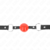 KINK - BOLA DE 4 CM CON CIERRE, BOLA ROJA, CORREA NEGRA DE 60 X 2 CM