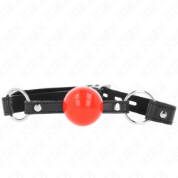 KINK - BOLA DE 4 CM CON CIERRE, BOLA ROJA, CORREA NEGRA DE 60 X 2 CM