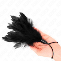 KINK - PLUMAS PARA COSQUILLAS CON MANGO DE CUERDA Y BASE DE PLÁSTICO DE 15 CM