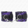 KINK - SUJECIONES CORTAS DE TERCIOPELO Y ENCAJE PARA MUÑECAS Y ATADURAS DE NYLON MORADO/NEGRO 23 X 6,5 CM