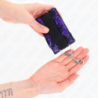 KINK - SUJECIONES CORTAS DE TERCIOPELO Y ENCAJE PARA MUÑECAS Y ATADURAS DE NYLON MORADO/NEGRO 23 X 6,5 CM