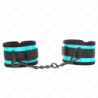 KINK - SUJECIONES DE MUÑECA DE NYLON CON CIERRE DE VELCRO, NEGRO-AZUL, AJUSTABLES, 18-32 CM X 5 CM
