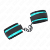 KINK - SUJECIONES DE MUÑECA DE NYLON CON CIERRE DE VELCRO, NEGRO-AZUL, AJUSTABLES, 18-32 CM X 5 CM