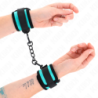 KINK - SUJECIONES DE MUÑECA DE NYLON CON CIERRE DE VELCRO, NEGRO-AZUL, AJUSTABLES, 18-32 CM X 5 CM