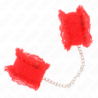 SUJECIONES DE MUÑECA ELÁSTICAS DE ENCAJE ROJAS KINK
