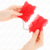 SUJECIONES DE MUÑECA ELÁSTICAS DE ENCAJE ROJAS KINK