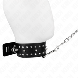 KINK - COLLAR CON CORREA DE 65 CM CON REMACHES PLATEADOS MODELO 1 AJUSTABLE 36-43 CM X 5 CM