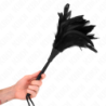 KINK - CRIADA NEGRA CON FORMA DE CUERNO Y PLUMAS DE POLLO PARA HACER COSQUILLAS 36 CM