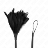 KINK - CRIADA NEGRA CON FORMA DE CUERNO Y PLUMAS DE POLLO PARA HACER COSQUILLAS 36 CM