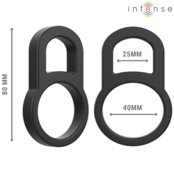 INTENSO - ANILLO DOBLE DE SILICONA PARA PENE BOBBY NEGRO