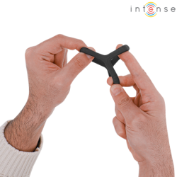 INTENSO - ANILLO PARA PENE DE SILICONA DOBLE CARSON, MODELO NEGRO 4