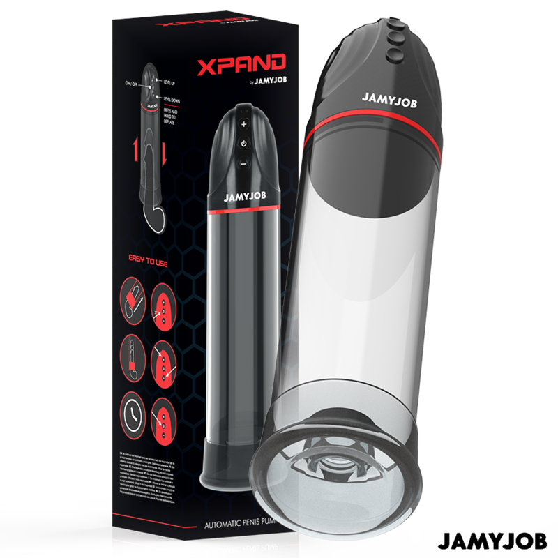 JAMYJOB - BOMBA AUTOMÁTICA XPAND CON 3 NIVELES DE SUCCIÓN, COLOR GRIS