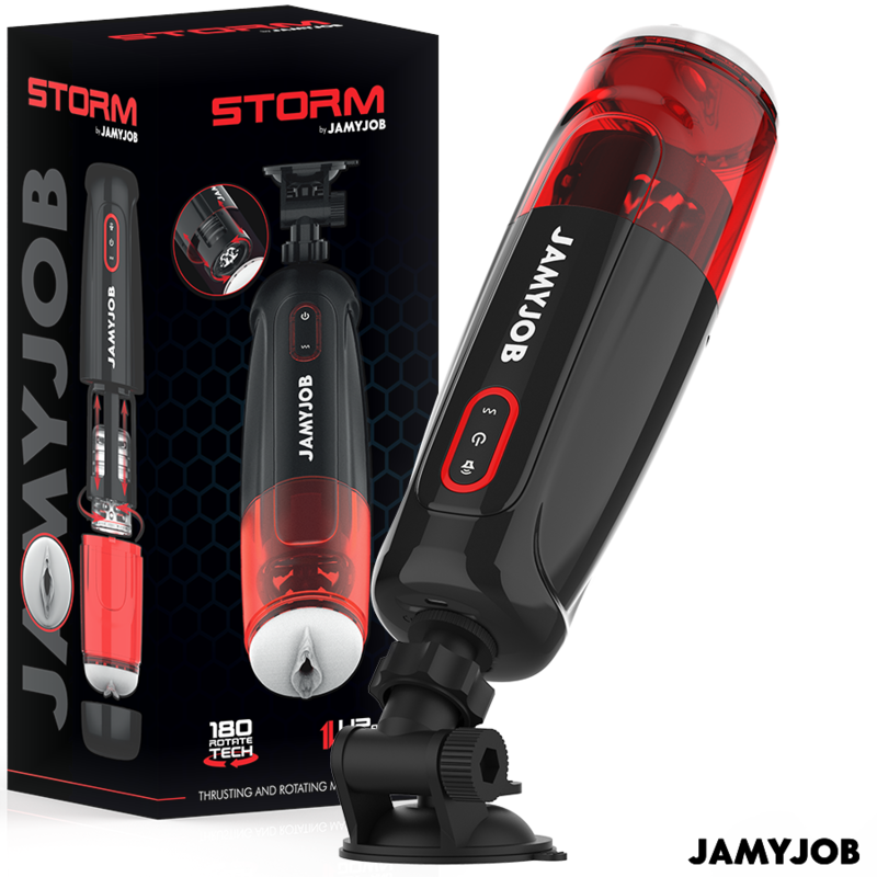 JAMYJOB - MASTURBADOR VAGINAL AUTOMÁTICO STORM CON 10 MODOS DE ROTACIÓN Y EMPUJE