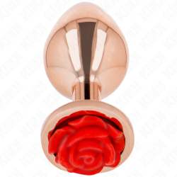 KINK - TAPÓN ANAL DE ORO ROSA CON ROSA ROJA