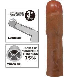 PRETTY LOVE - FUNDA PARA PENE KYLIAN CON EXTENSIÓN DE 7,6 CM MULATTO