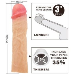 PRETTY LOVE - FUNDA PARA PENE DEREK CON EXTENSIÓN DE CARNE DE 7,6 CM