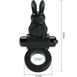 PRETTY LOVE - EXCITING RING ANILLO VIBRADOR RABBIT 10 VIBRACIONES NEGRO