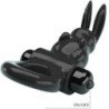 PRETTY LOVE - ANILLO VIBRADOR CON FORMA DE CONEJO, 10 VIBRACIONES, NEGRO