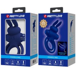 PRETTY LOVE - ANILLO VIBRATORIO DOBLE DARY AZUL CONEJO